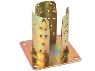 SUPPORTO A PAVIMENTO CON PIASTRA PER PALO TONDO ART.922  ø mm.82 base mm.150x150    ALDEGHI