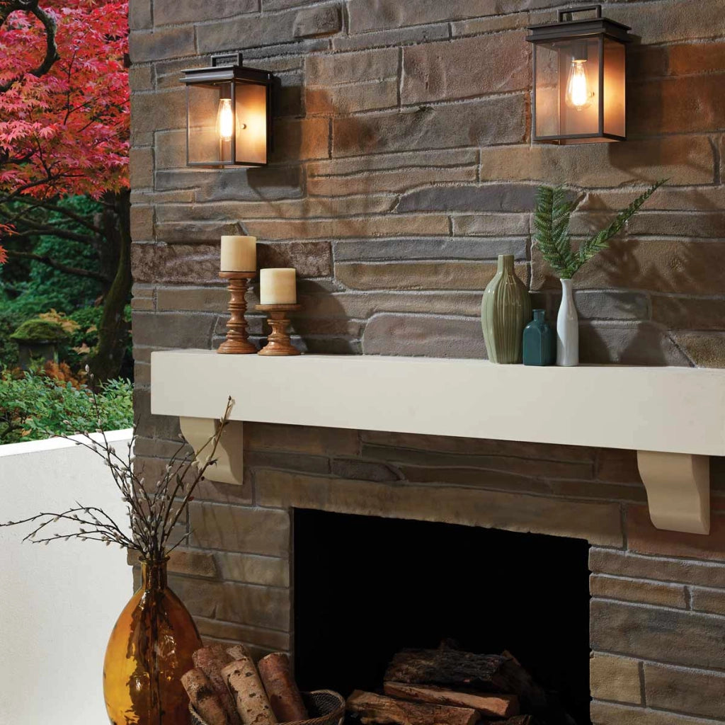 Applique esterna retro Glenview Feiss E27 IP44 bronzo