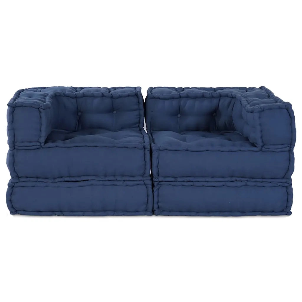 Unità di Divano Modulare 2 pcs Indaco 140 x 70 x 56 cm Tessuto 3315086