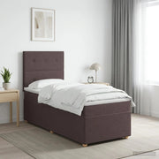 Letto Box Spring LED con Materasso Marrone Scuro 80 x 200 cm 3455730