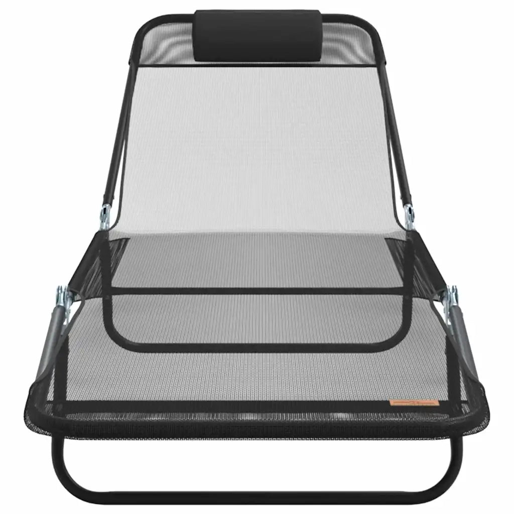 Lettino prendisole pieghevole Nero 182 x 55 x 85,5 cm Textilene 42003153
