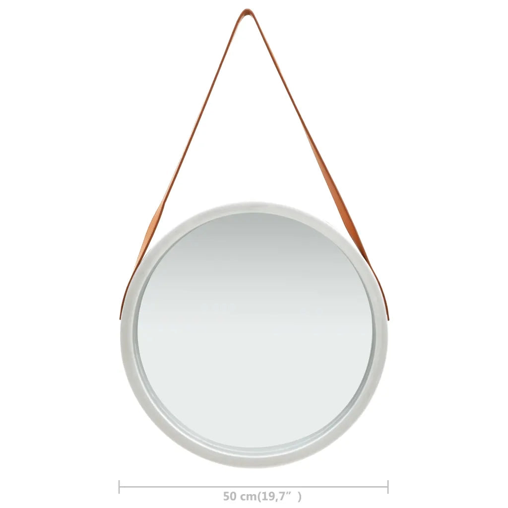 Specchio da Parete | Specchio decorativo con Cinghia 50 cm Argento