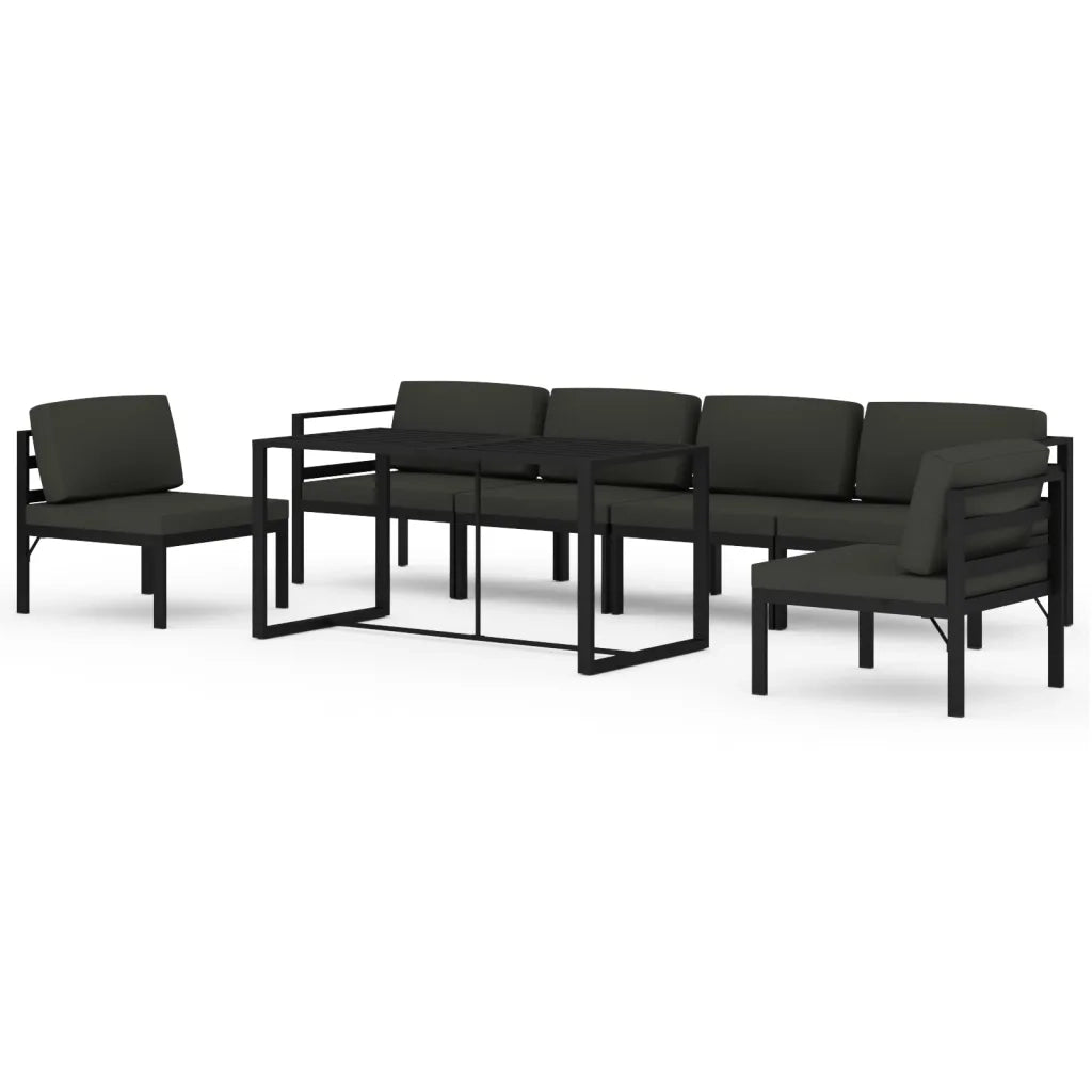 Set Divani da Giardino 7 pz con Cuscini in Alluminio Antracite 3115920