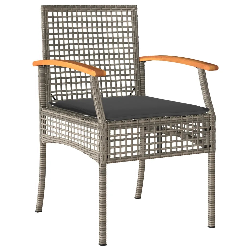 Set da Pranzo da Giardino 7 pz con Cuscini in Polyrattan Grigio 3213573