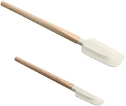 Set di Scrape a Silicone - Pacchetto da 2 - Maniglia in Legno - Multifunzionale