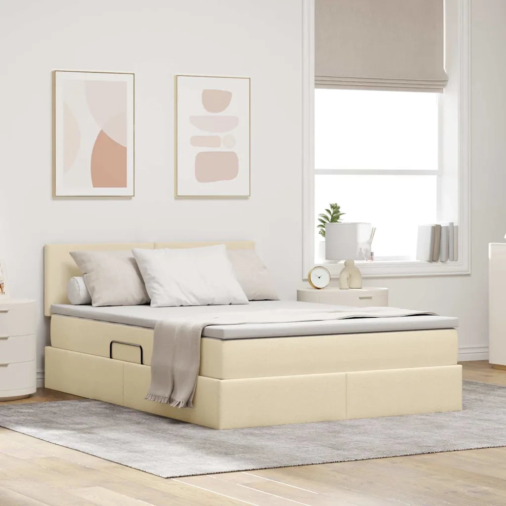Letto con contenitore e materasso Crema 140 x 190 cm 3370447