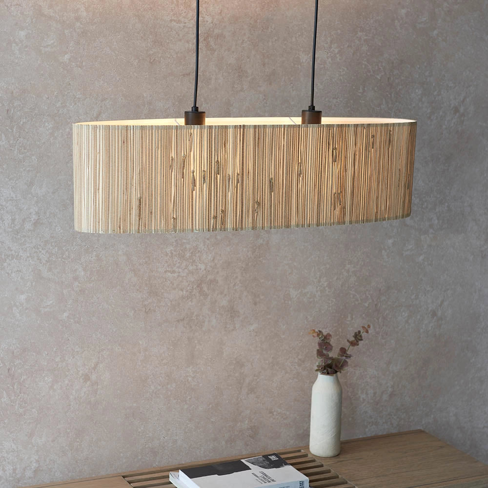 Lampada a sospensione scandinava lineare erba marina 2xE27 Endon