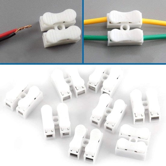 Termine di connessione rapido a chiusura automatica - 100 pezzi - Facile da utilizzare - Bianco - Connessione cavo - 220V - Adatto per connessioni elettriche