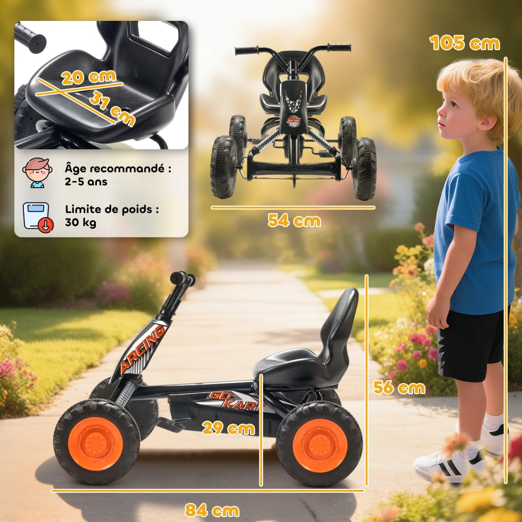 Karting per Bambini ¨C Minimal ¨C Nero 84x54x56 cm