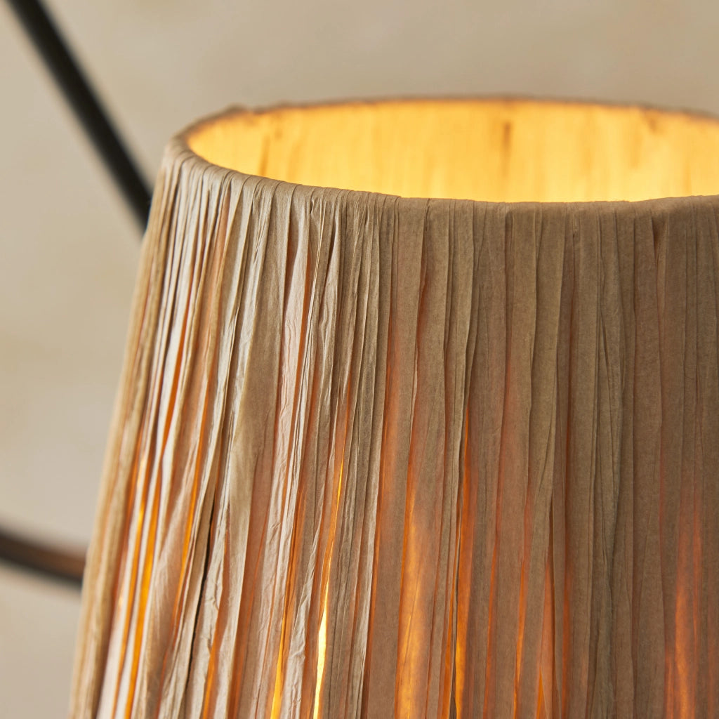 Lampadario WRIGGLE anello ondulato 3 luci rafia nero opaco