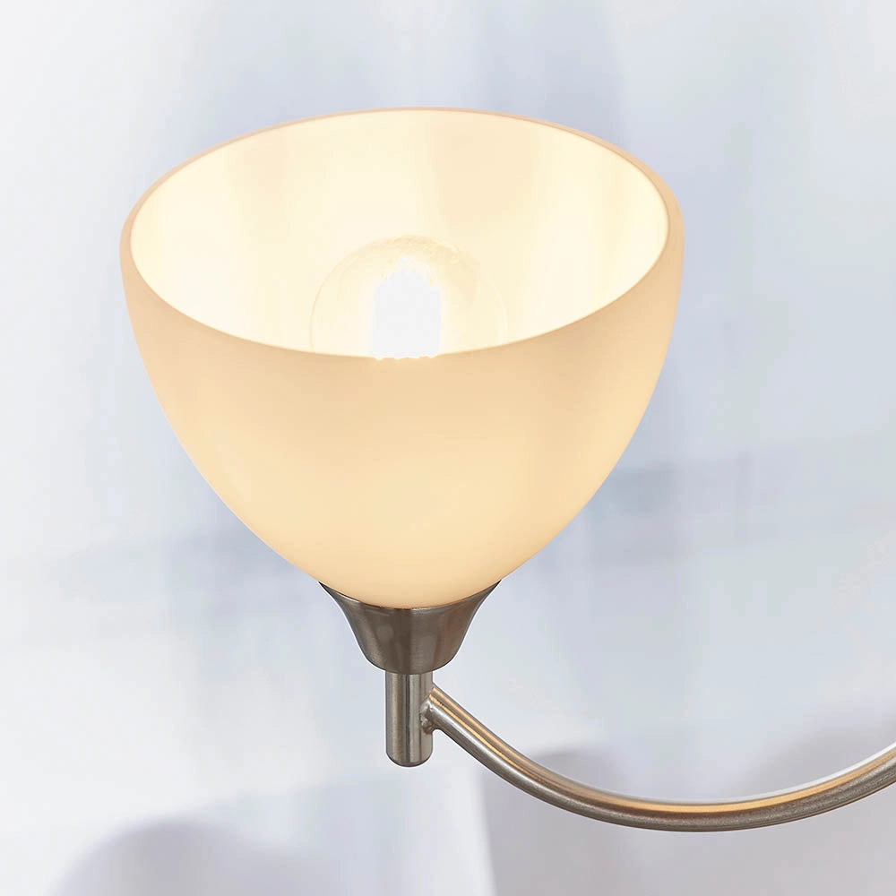 Sospensione classica Alton cromo satinato opalina 3xE14
