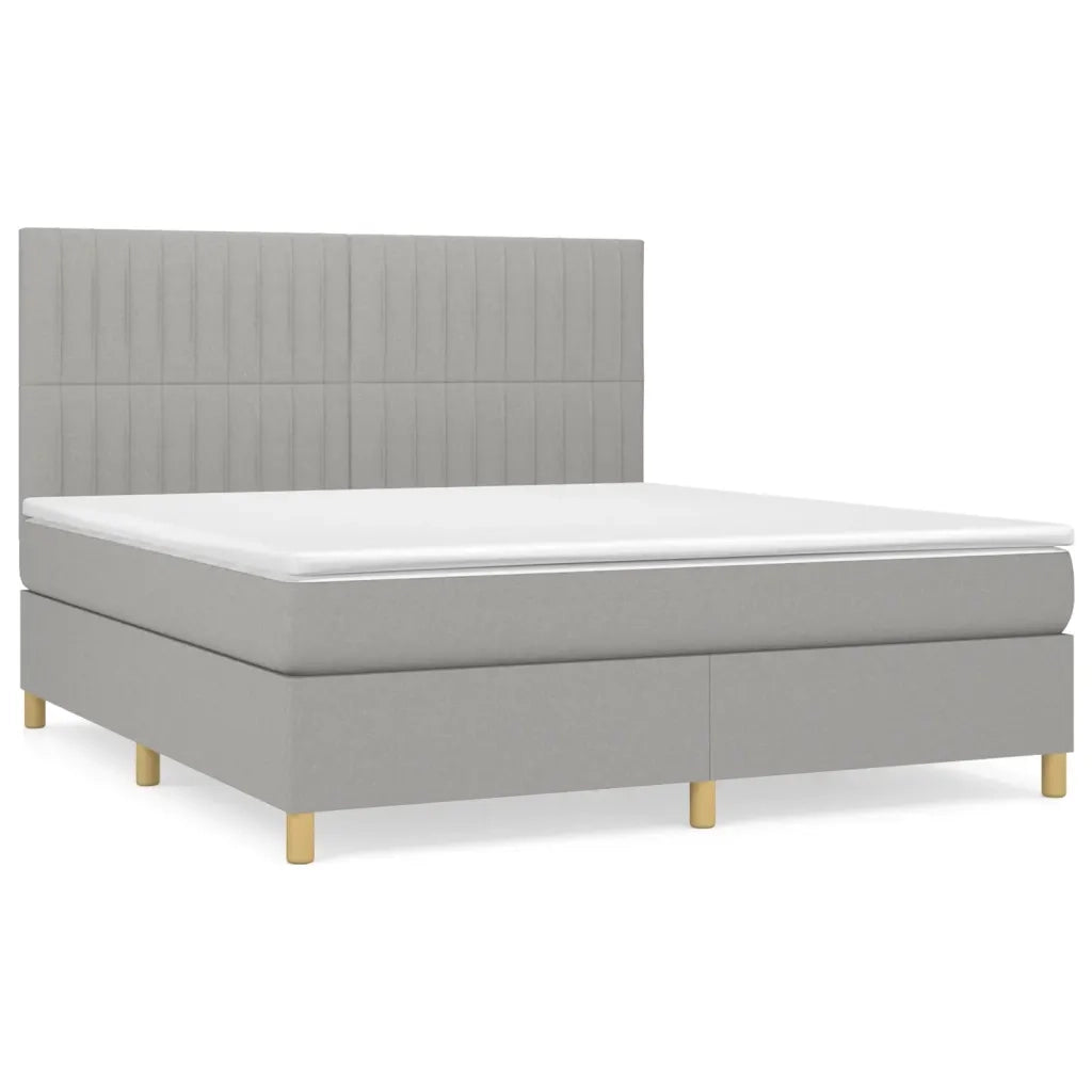 Giroletto a Molle con Materasso Grigio Chiaro160x200 cm Tessuto 3142505