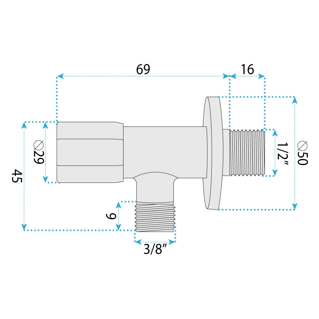Valvola Ad Angolo 02 1/2" X 3/8" Chrome