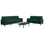 Set di Divani 2 pz con Cuscini e Rinforzi Verde scuro Velluto 3278493