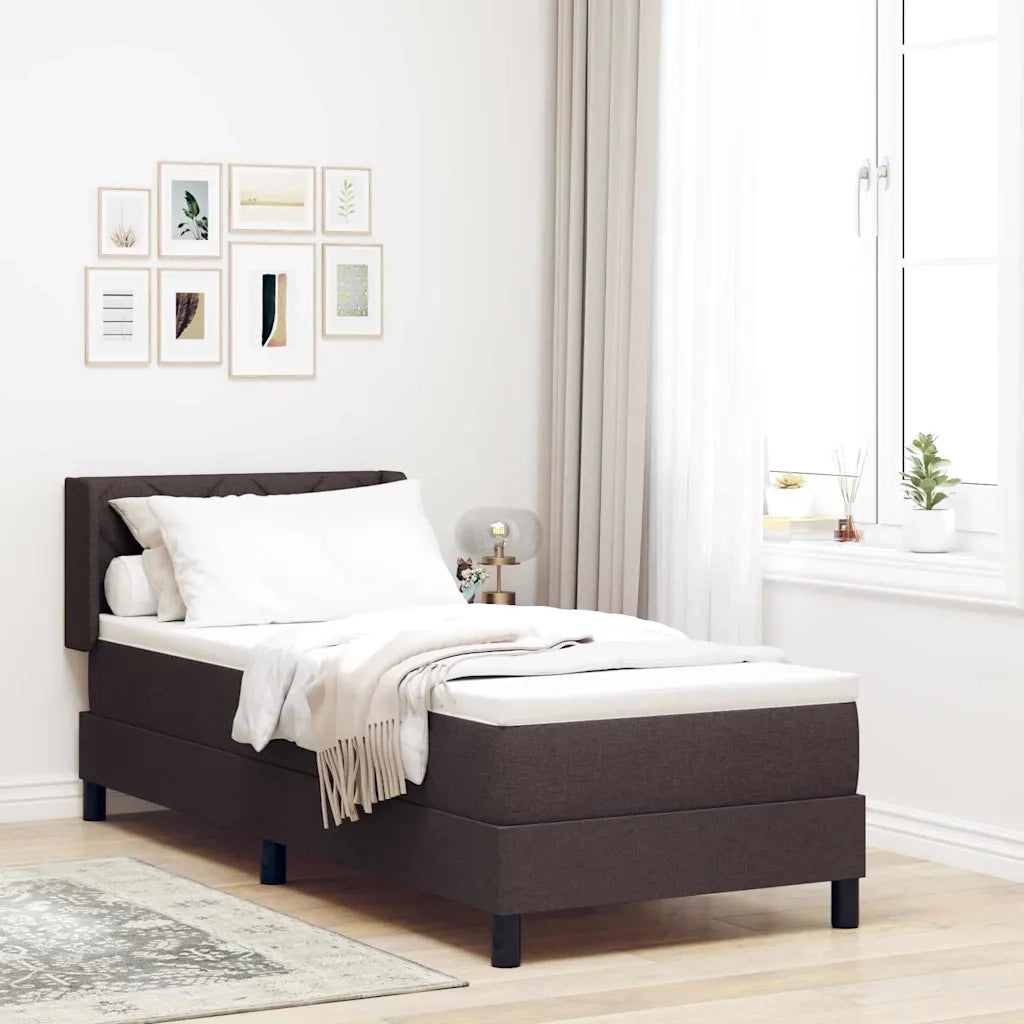Letto a molle con cuscino Marrone Scuro 200 x 80 cm Tessuto 3341135