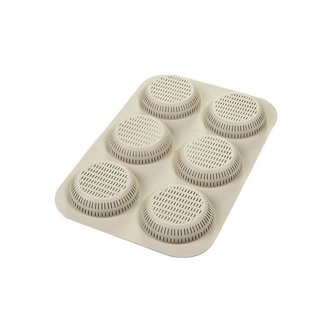 Silikomart Stampo 3D per 6 Biscotti a Forma di Panini Burger Bread