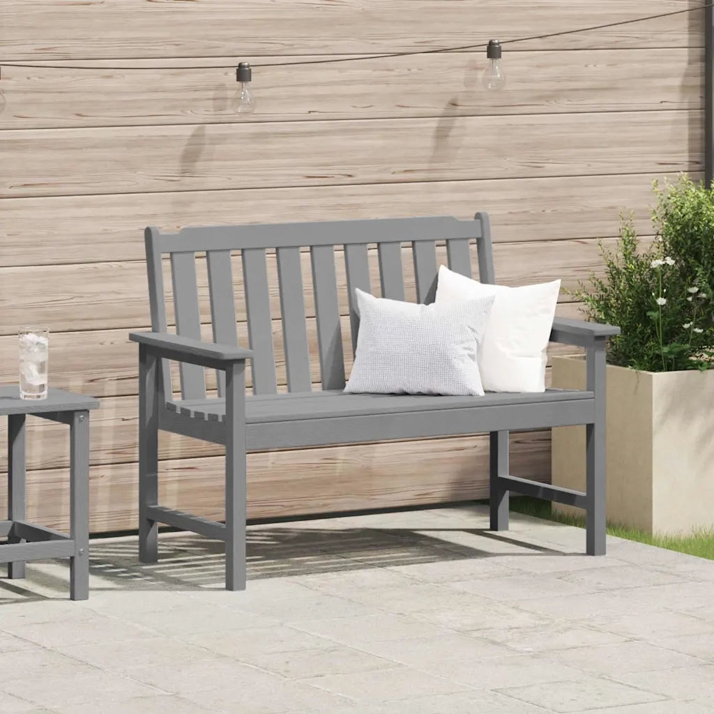 Panchina da giardino Grigio chiaro 120 x 59 x 88 cm HDPE 42006603