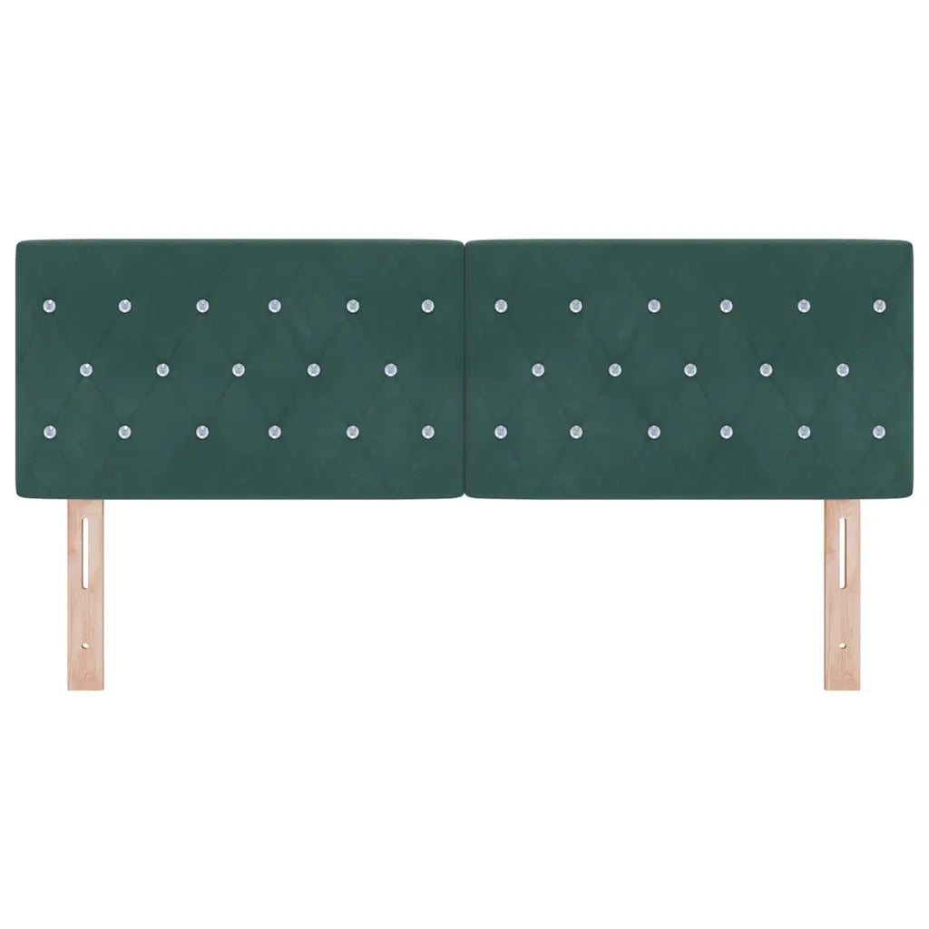 Testiera | Testata LED con strisce LED Verde Scuro 144 cm Velluto