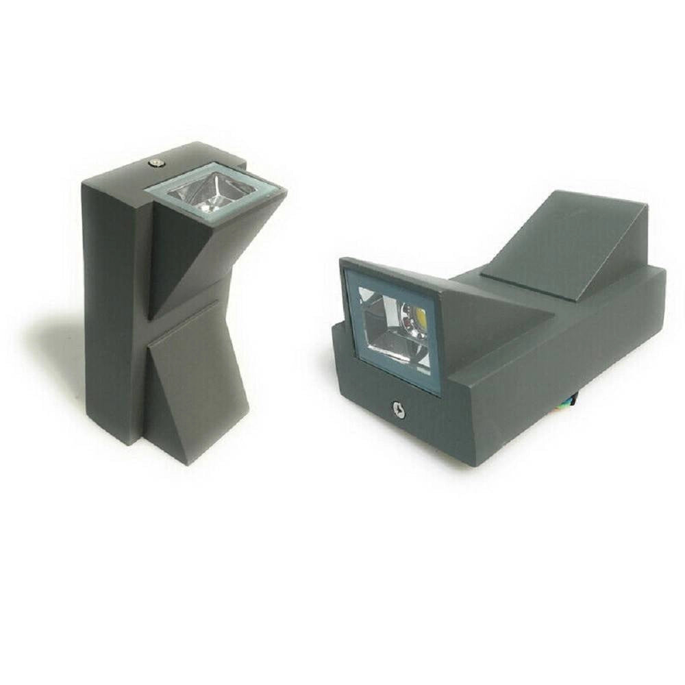 Trade Shop - Applique Doppia Emissione 10 W Per Esterno Grigio Luce Fredda Calda Ip65 Es04 -