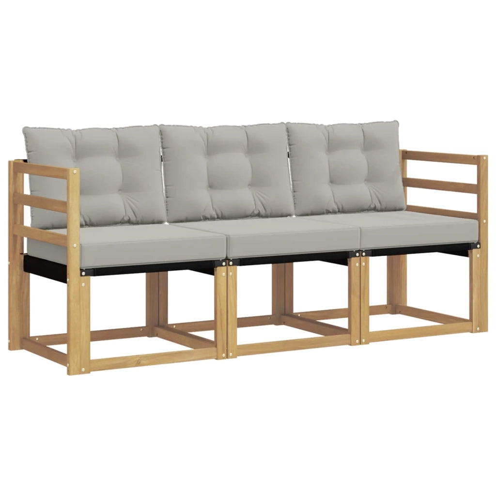 Set di divani da esterno 3 pcs Bianco e Grigio Chiaro 3389153
