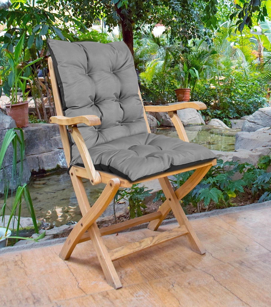 AIO FACTORY Cuscino per sedia da giardino 50x50x80 cm impermeabile grigio