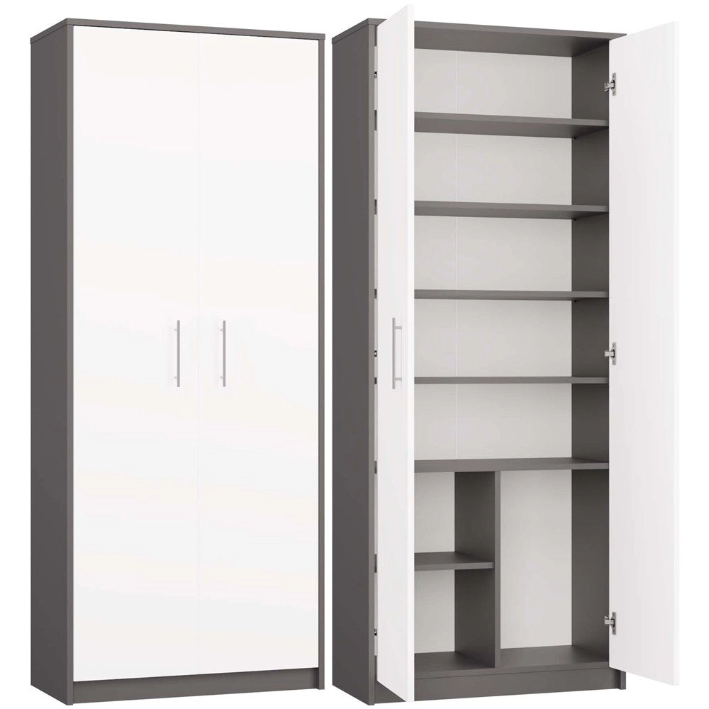 Scaffale OLIV 2d antracite bianco libreria moderna