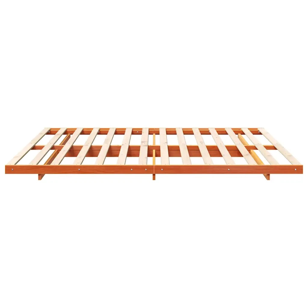 Struttura del letto Marrone cerato 200 x 220 cm Pino massello 873141