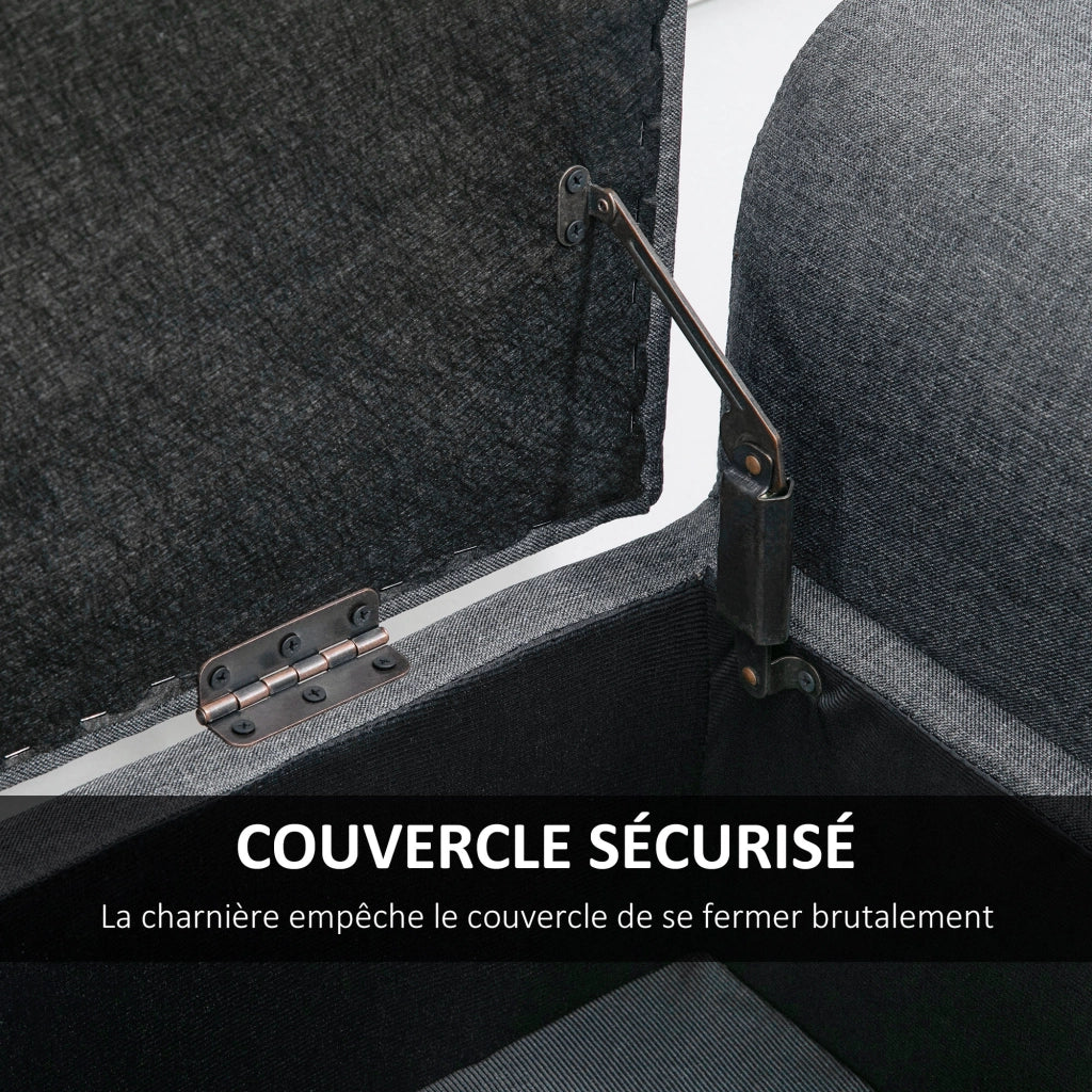 Divano imbottito con cassetti ¨C Minimal ¨C 116x44x58 cm grigio scuro