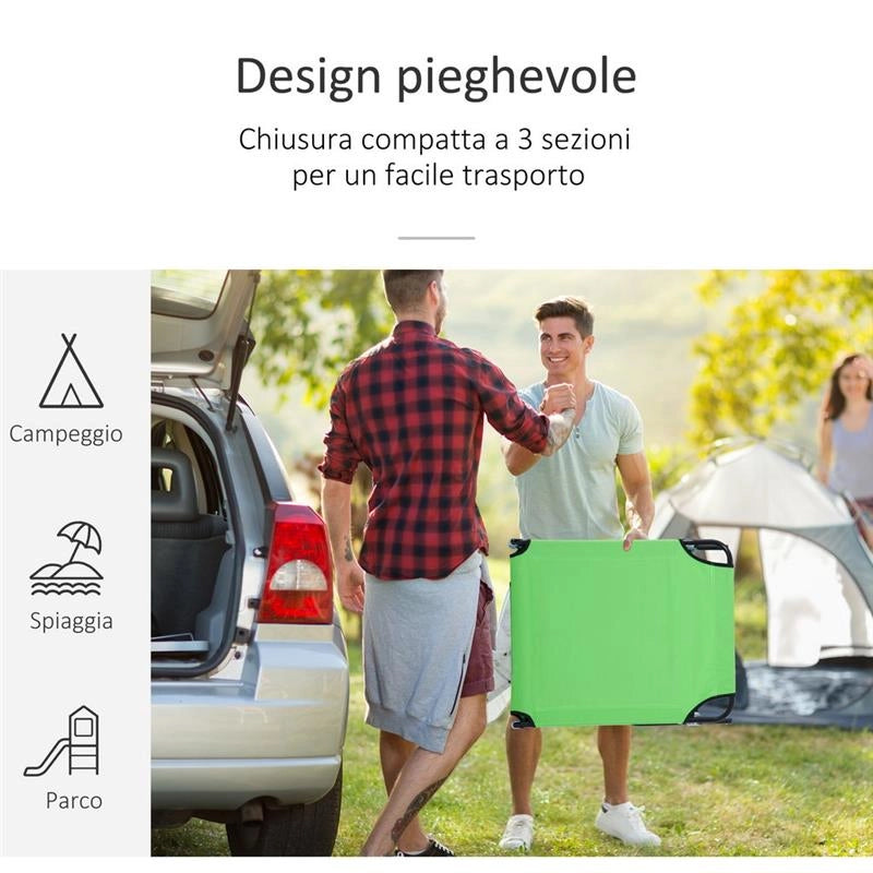 SDRAIO PIEGHEVOLE CON FORO PER VISO E CUSCINI, IN ACCIAIO E TESSUTO OXFORD