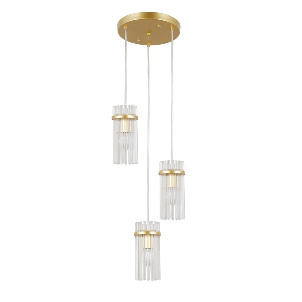Lampadario Merto 3xE14 oro vetro Italux