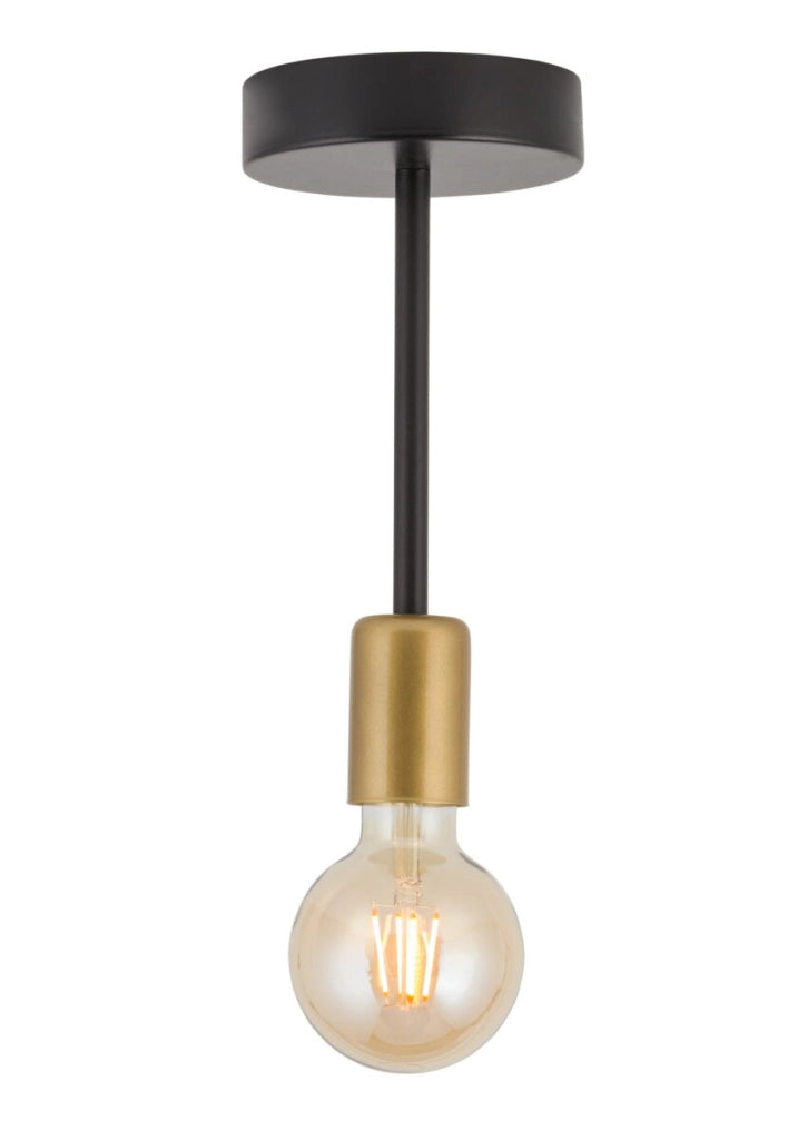 Plafoniera loft nera oro Gino E27 15W Sigma Lighting