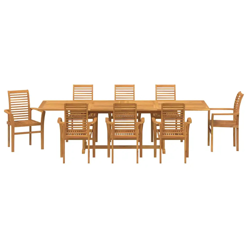 Set da Pranzo per Giardino 9 pcs Marrone Legno di teak solido 3383944