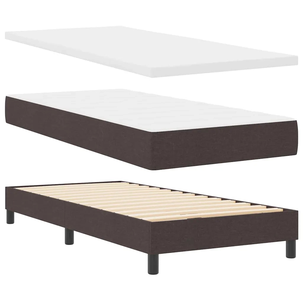 Letto a molle con testiera Marrone Scuro 90 x 200 cm Tessuto 3338583