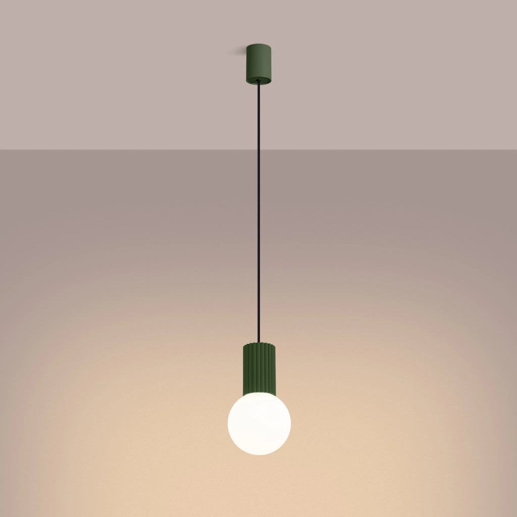 Lampada a sospensione HALO 1 verde oliva