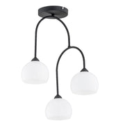 Plafoniera minimal nero/bianco bracci pendenti 3xE14 RAVE Alfa