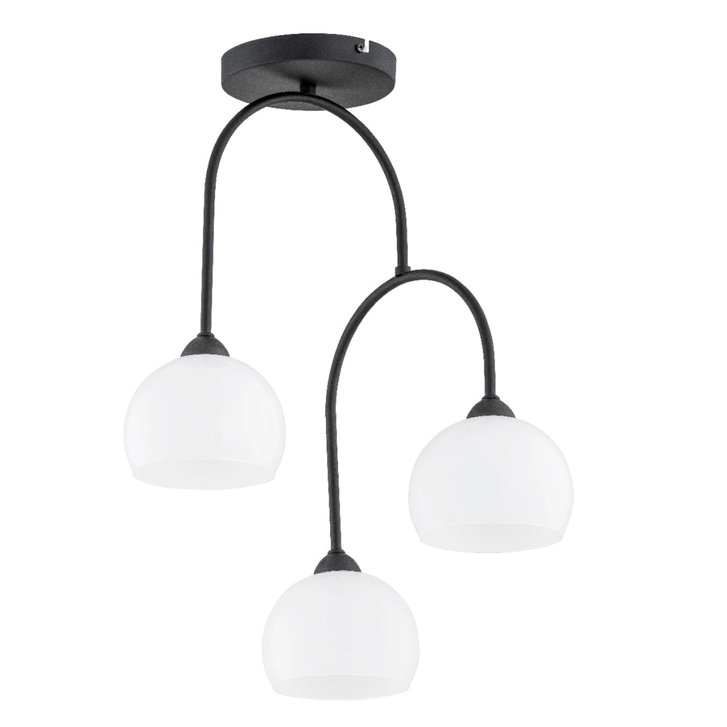 Plafoniera minimal nero/bianco bracci pendenti 3xE14 RAVE Alfa