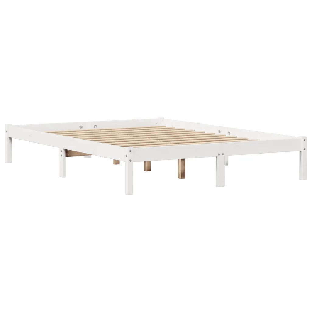 Letto senza Materasso-Struttura Letto Bianco 160x200 cm Legno Massello di Pino 912315
