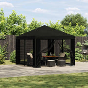 Gazebo 3 x 3 m Nero Poliestere e Acciaio 190 900358