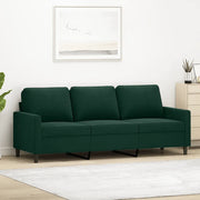 Divano a 3 Posti Verde Scuro 180 cm in Velluto 359211