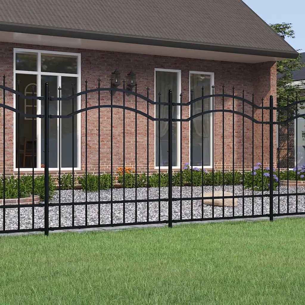 Recinzione da Giardino Woerden con Punta a Lancia Nera 240x125 cm in Acciaio 151081