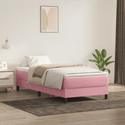 Letto a Molle senza Materasso Rosa 80x220 cm Velluto 3315854