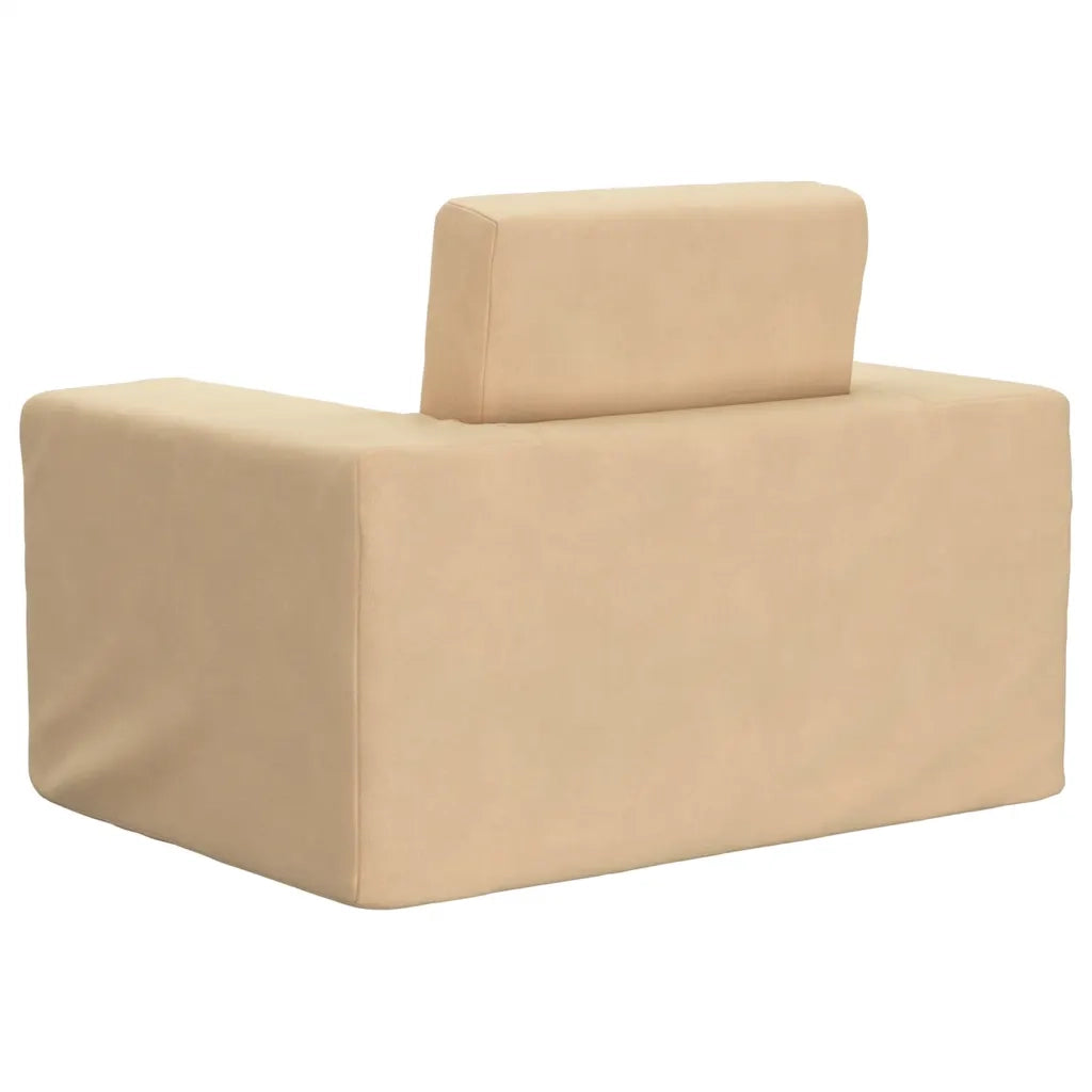 Divano Letto per Bambini Crema in Morbido Peluche 4104787