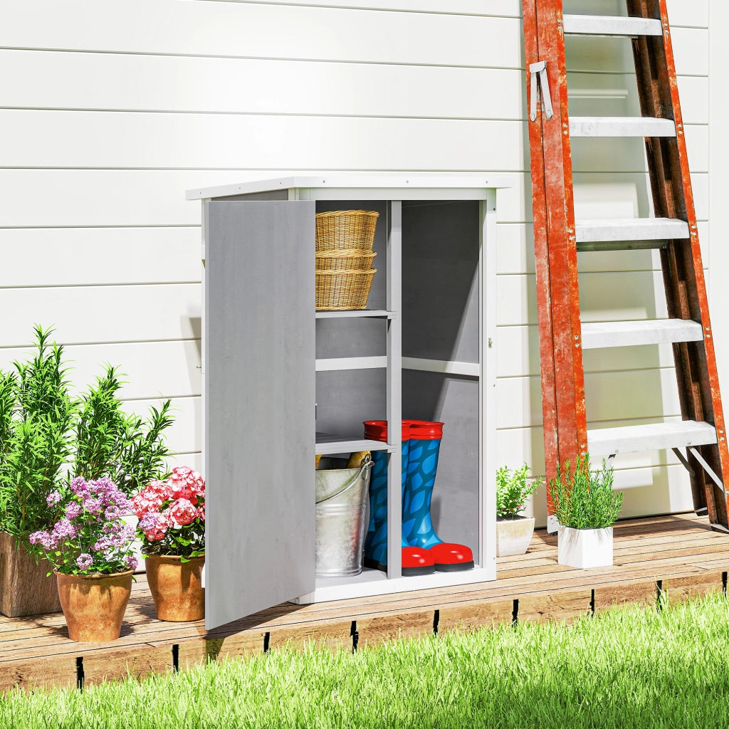 Casetta da Giardino con Ripiani ¨C Minimal ¨C 75x56x115cm Grigio