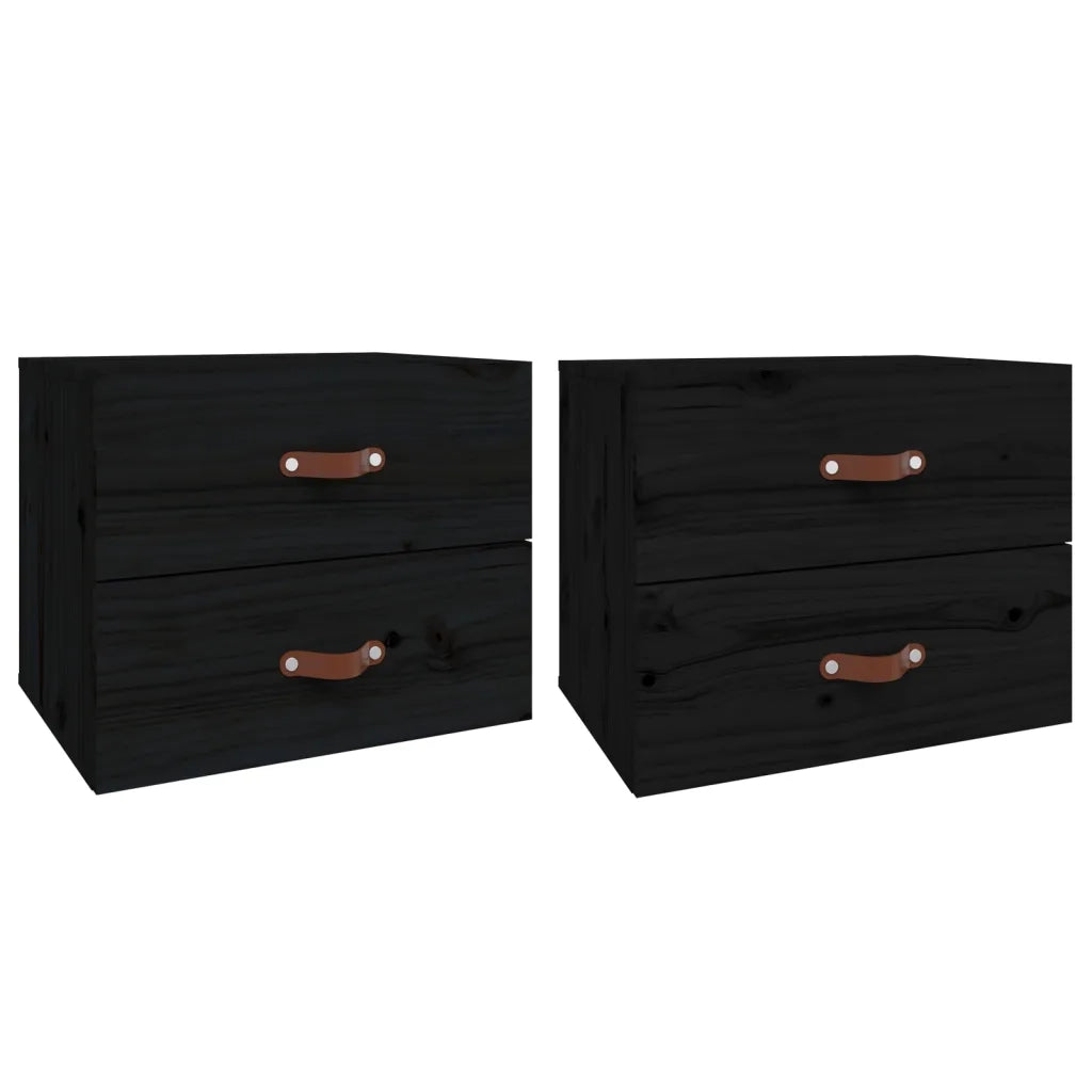 Comodini a Muro 2 pz Nero 50x36x40 cm 820985