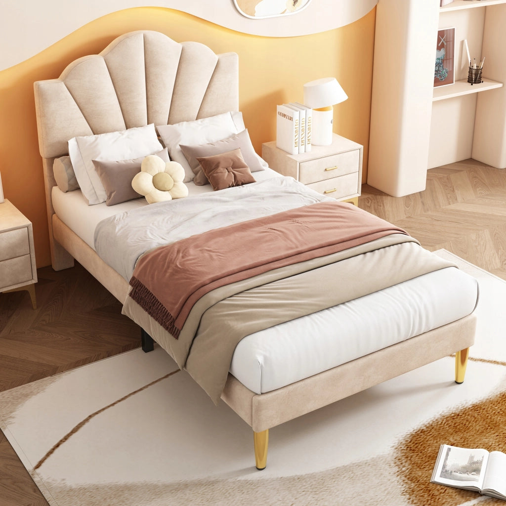 Letto imbottito regolabile - Xylo - 90x200 - Beige