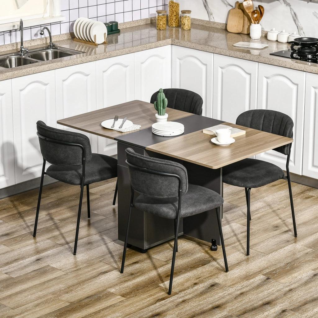 Tavolo da pranzo pieghevole con rotelle e cassetti ¨C Xylo ¨C Bianco 76x140x74 cm