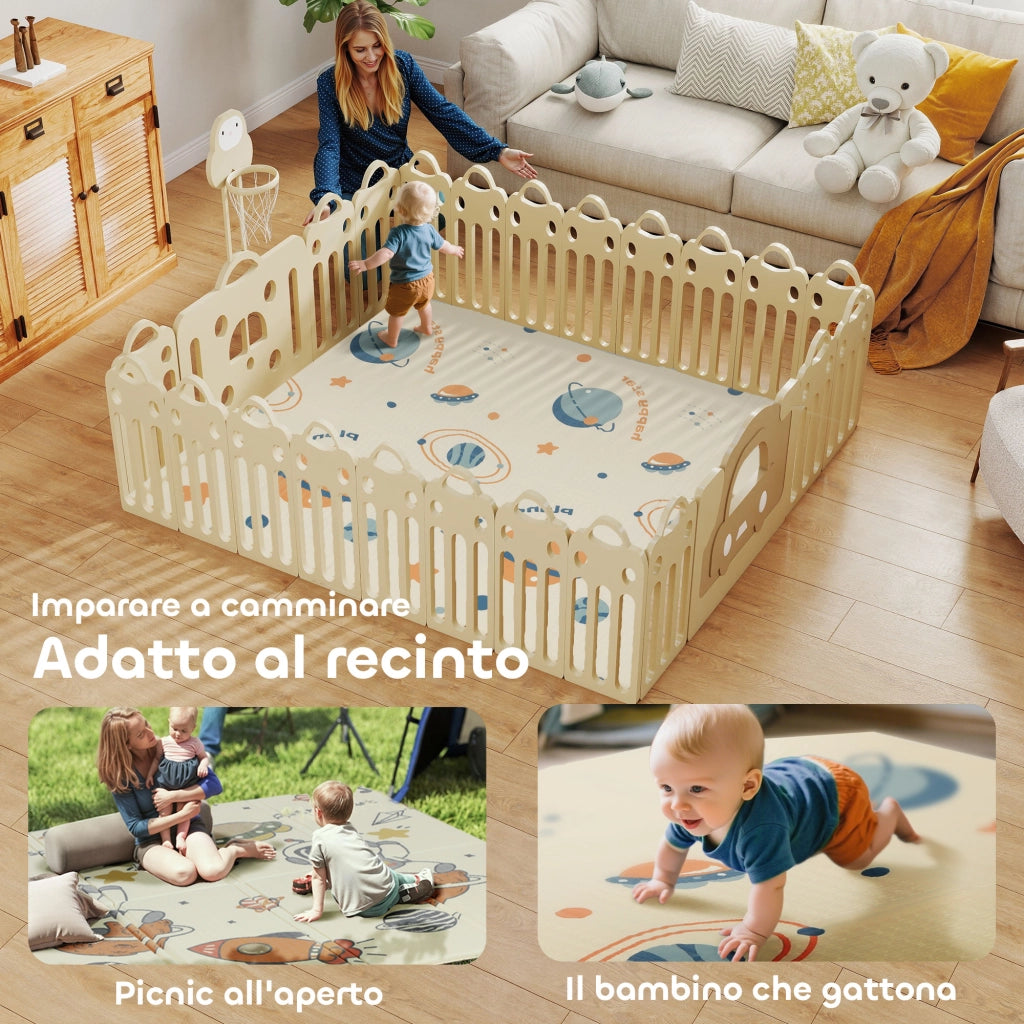 Tappeto per Bambini a Tema Spazio ¨C zephmum ¨C Multicolore XPE 196x176x1.5 cm