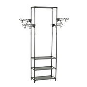 Appendiabiti Acciaio e Tessuto non Tessuto 55x28,5x175cm Nero 245742