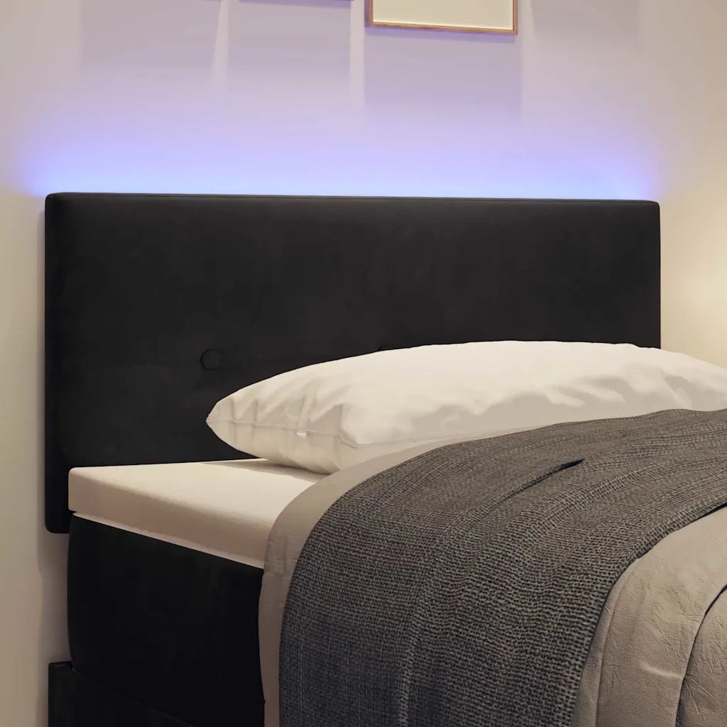 Testiera | Testata LED con strisce LED Nero 90 cm Velluto
