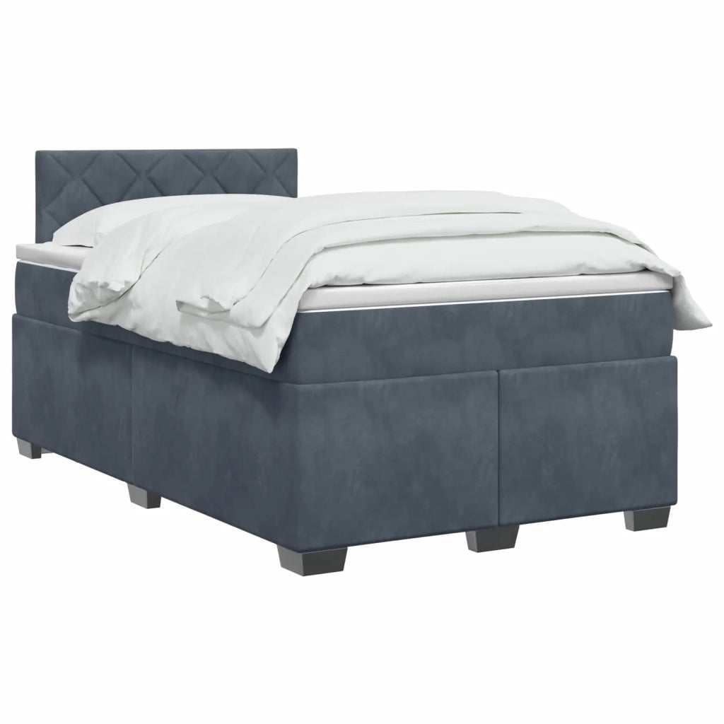 Letto con Box Spring, Materasso e LED Grigio Scuro 120 x 200 cm 3452163